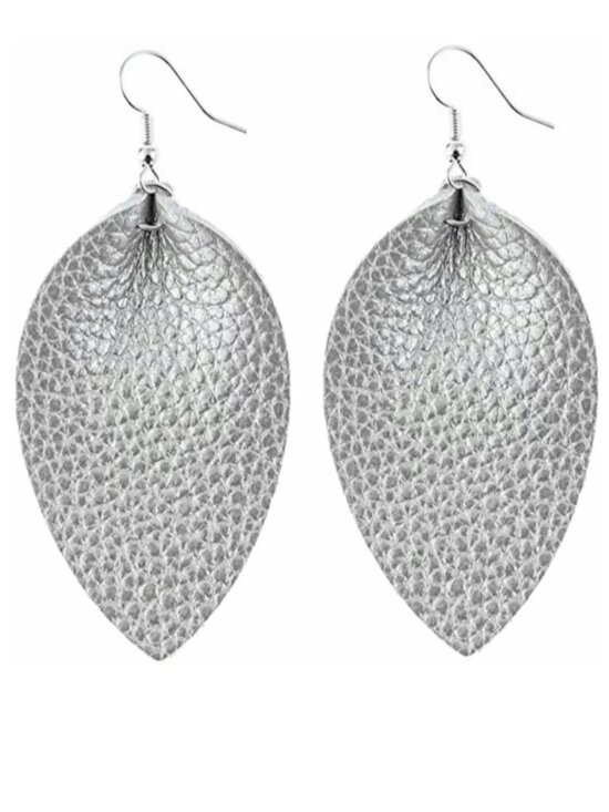 TheEdgeOfNik Jewelry - Handmade Vegan Leather Leaf Dangle Set NWT